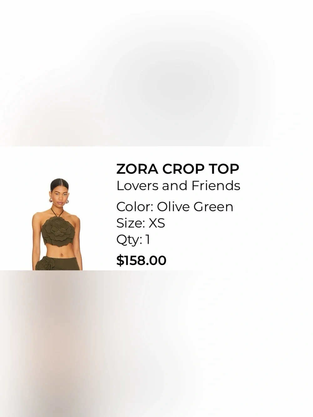 Lovers + Friends Olive Floral Applique Tube Top